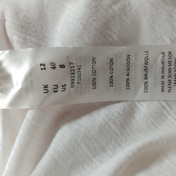 Asos Cupped off the shoulder White Short Sleeve Dress Size 8 - Picture 9 of 9